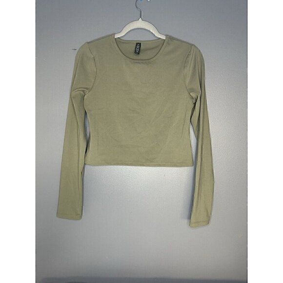 Cotton On Body Women's Essential Fitted Cropped Top Sage Green Size Large - Picture 1 of 8